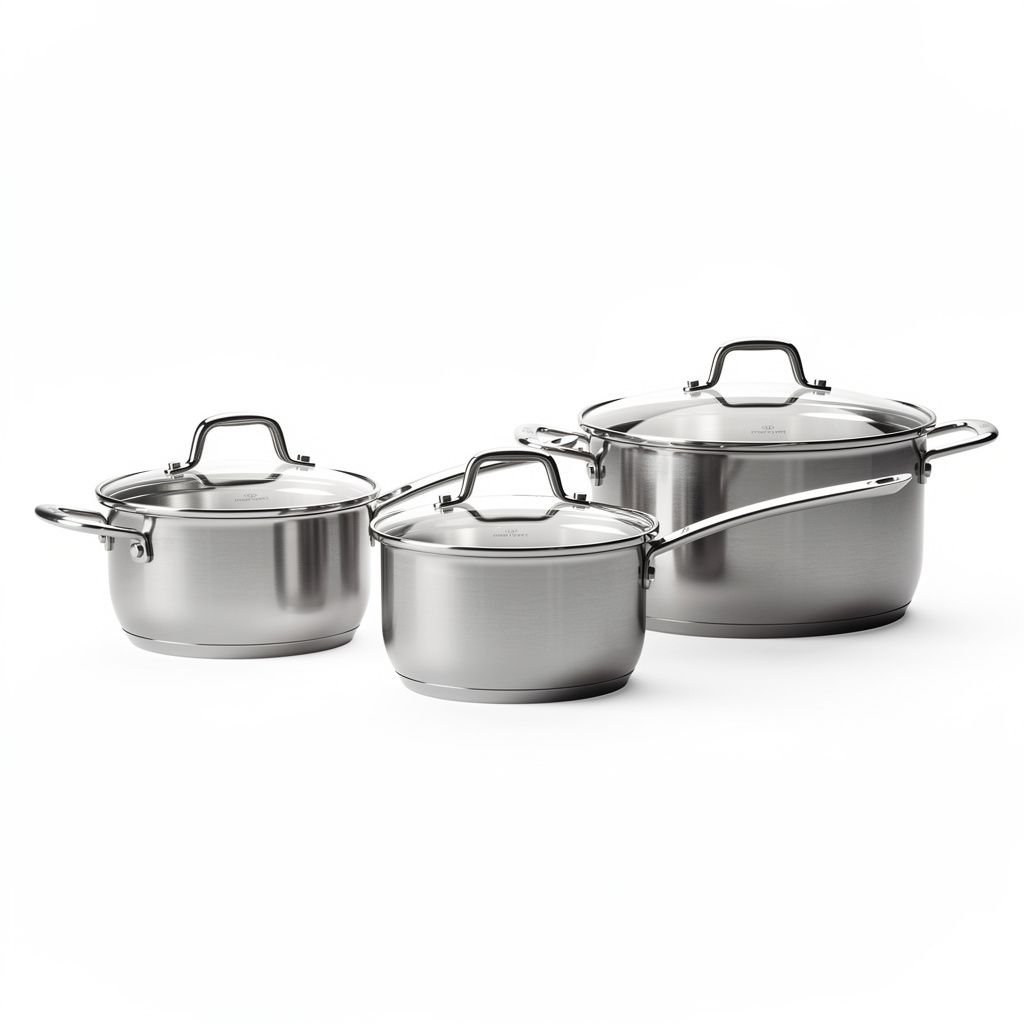 Stainless Steel Saucepan Set, 3-Piece