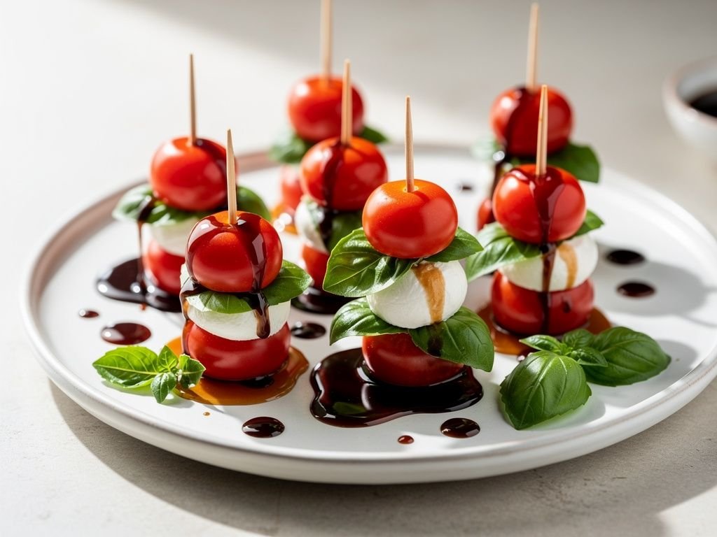 Caprese Skewers with Balsamic Glaze