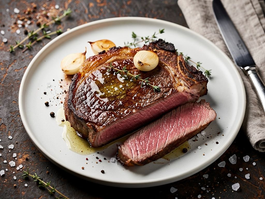 Pan-Seared Ribeye Steak with Garlic Butter