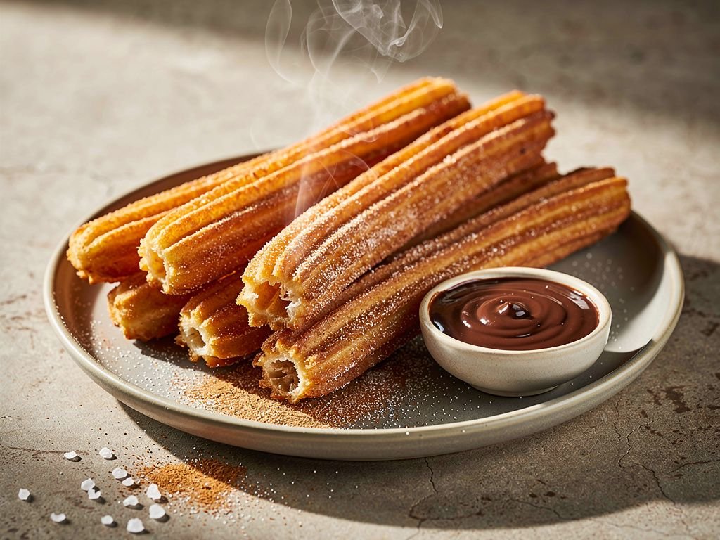 Cinnamon Sugar Churros with Chocolate Sauce