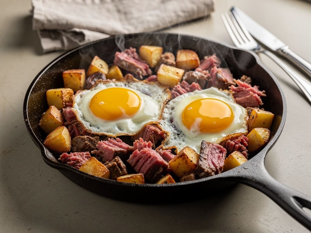 Corned Beef Hash with Fried Eggs