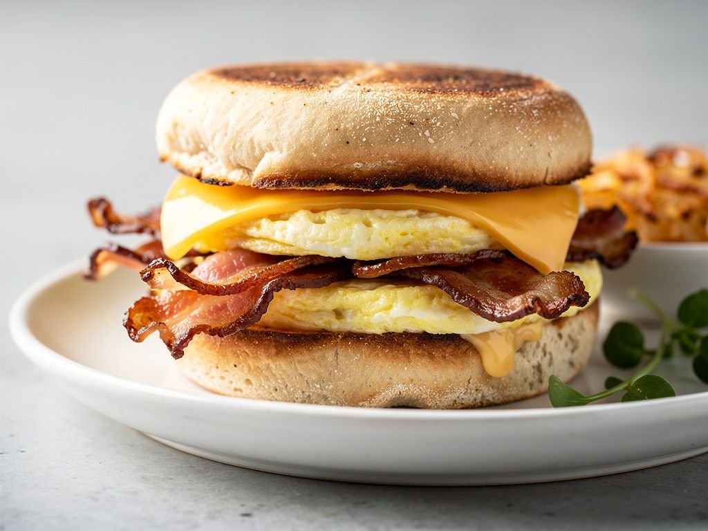Egg, Bacon, and Cheese Breakfast Sandwich