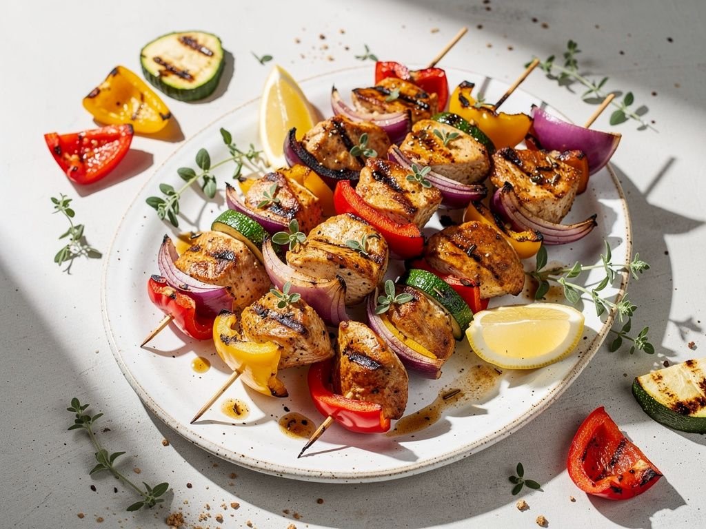 Mediterranean Chicken and Vegetable Kebabs