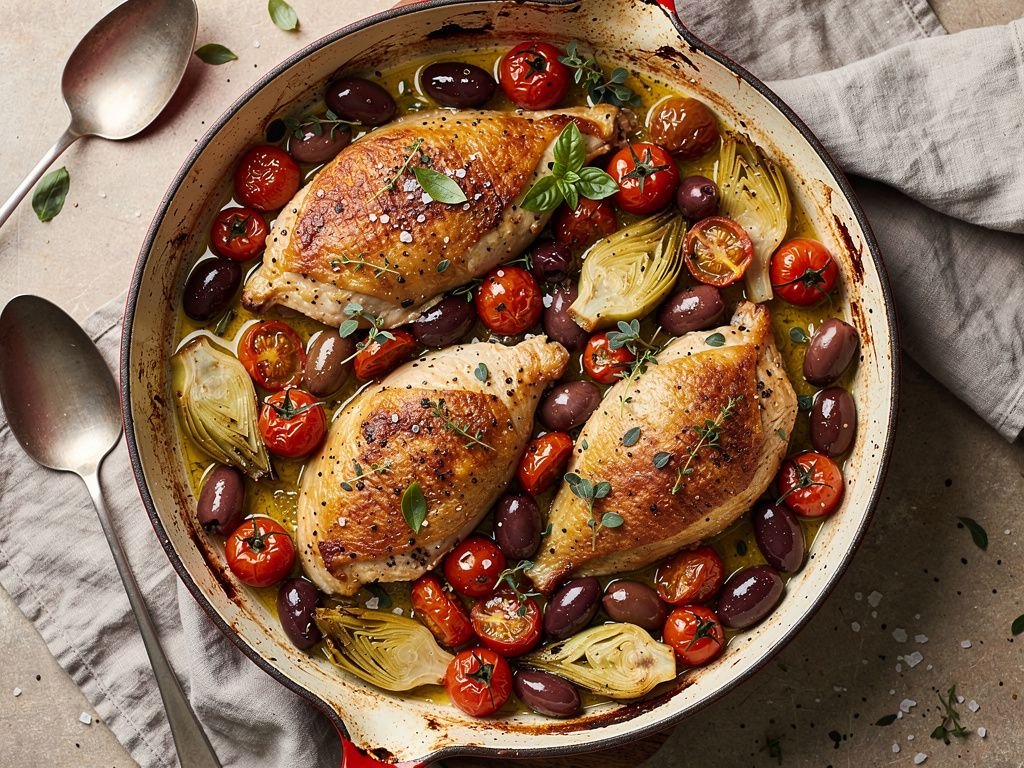 Mediterranean Baked Chicken Breasts with Olives and Tomatoes