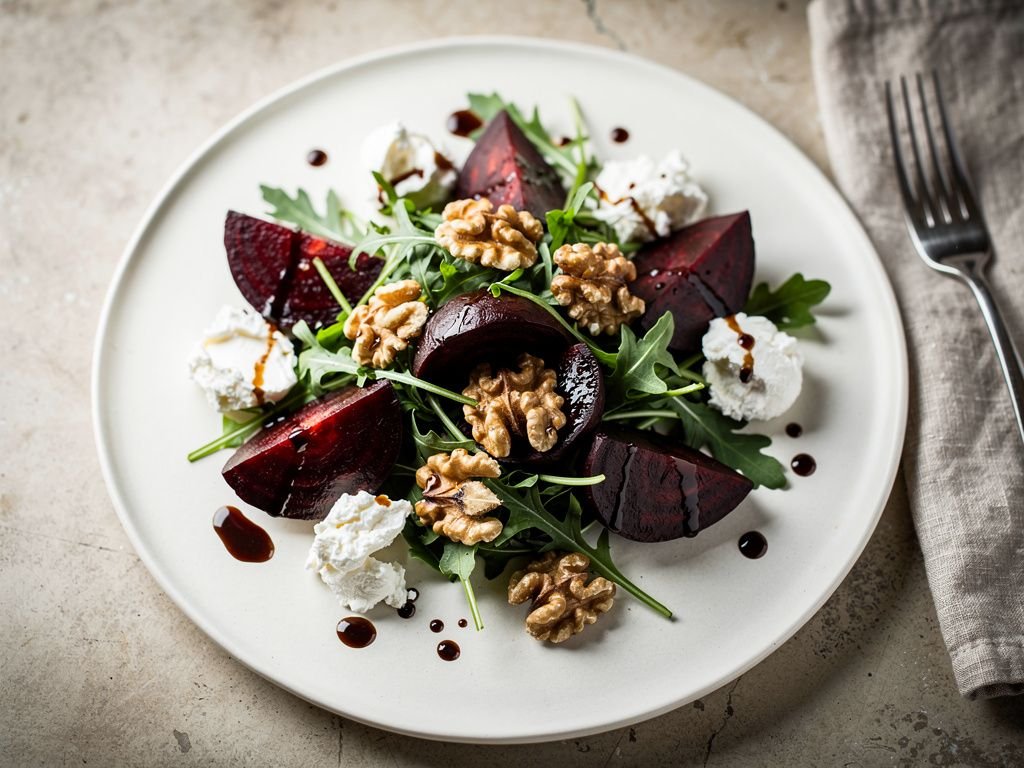 Roasted Beet Salad with Goat Cheese and Walnuts