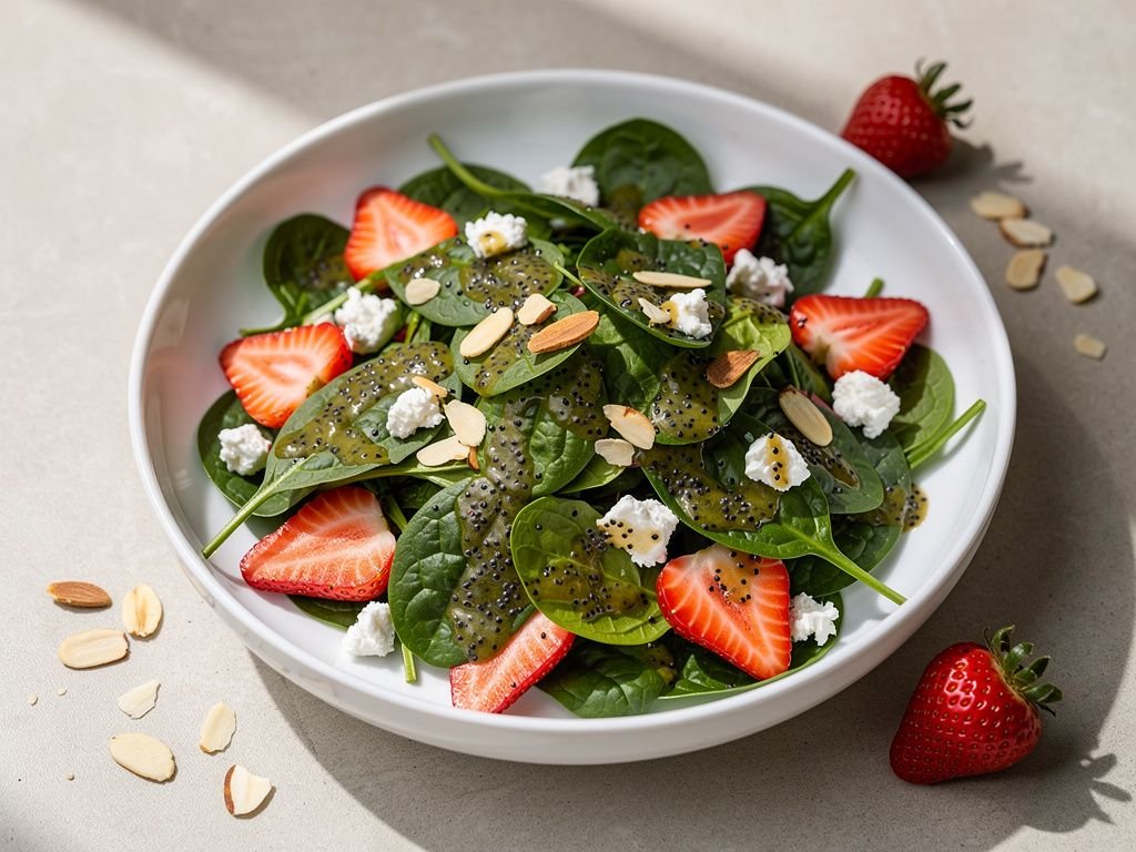 Spinach Strawberry Salad with Poppyseed Dressing