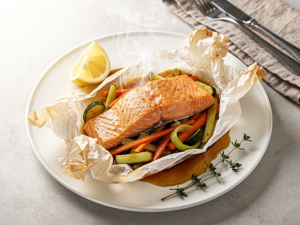 Salmon en Papillote with Vegetables
