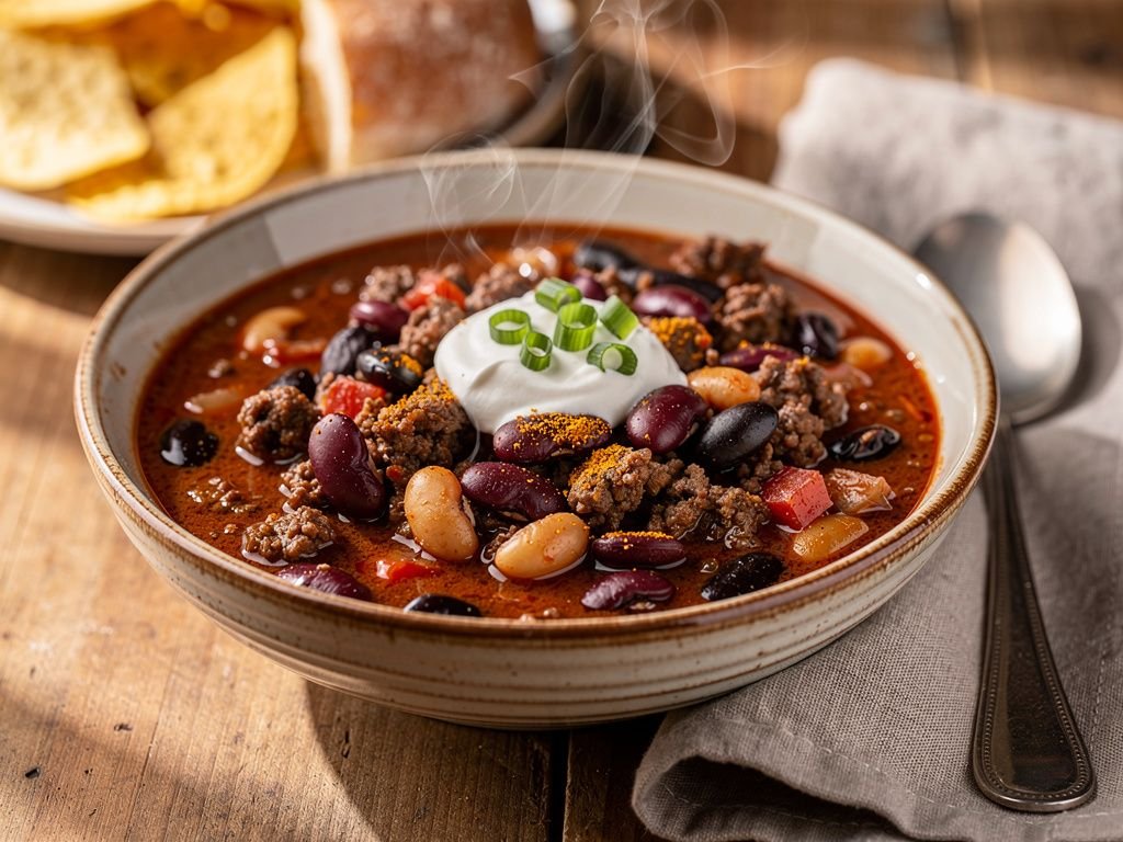 Hearty Three-Bean Beef Chili