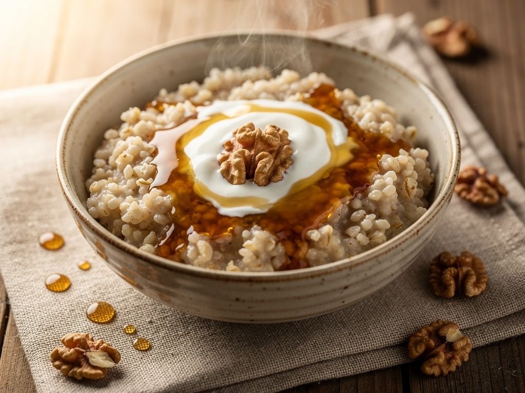 Creamy Steel-Cut Oatmeal with Maple and Walnuts