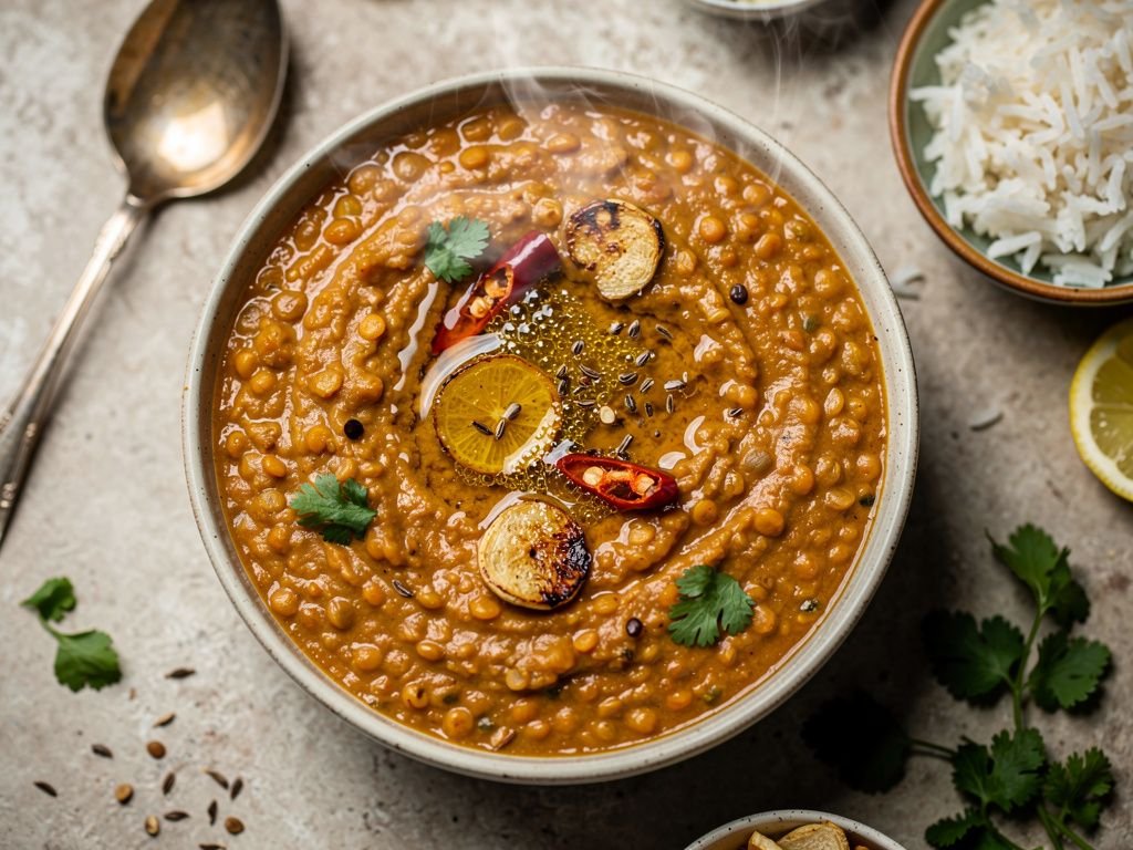 Creamy Red Lentil Dal with Cumin-Ghee Tempering